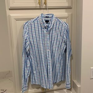 J. Crew long sleeve polo dress shirt, size L